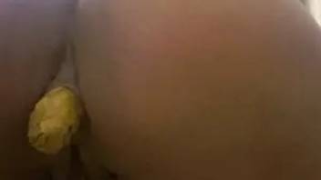 Black ass girl shitting close-up