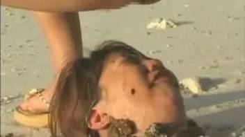 Lesbian Asian scat on the beach