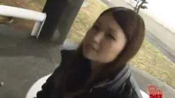 Japanese girl farts on the street