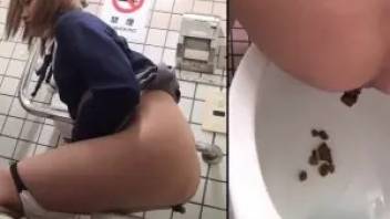 Asian girl hard to poop 9