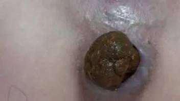 Girl scat close-up